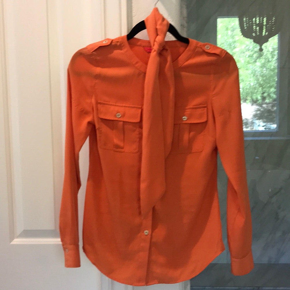 Orange blouse with Neck Scarf